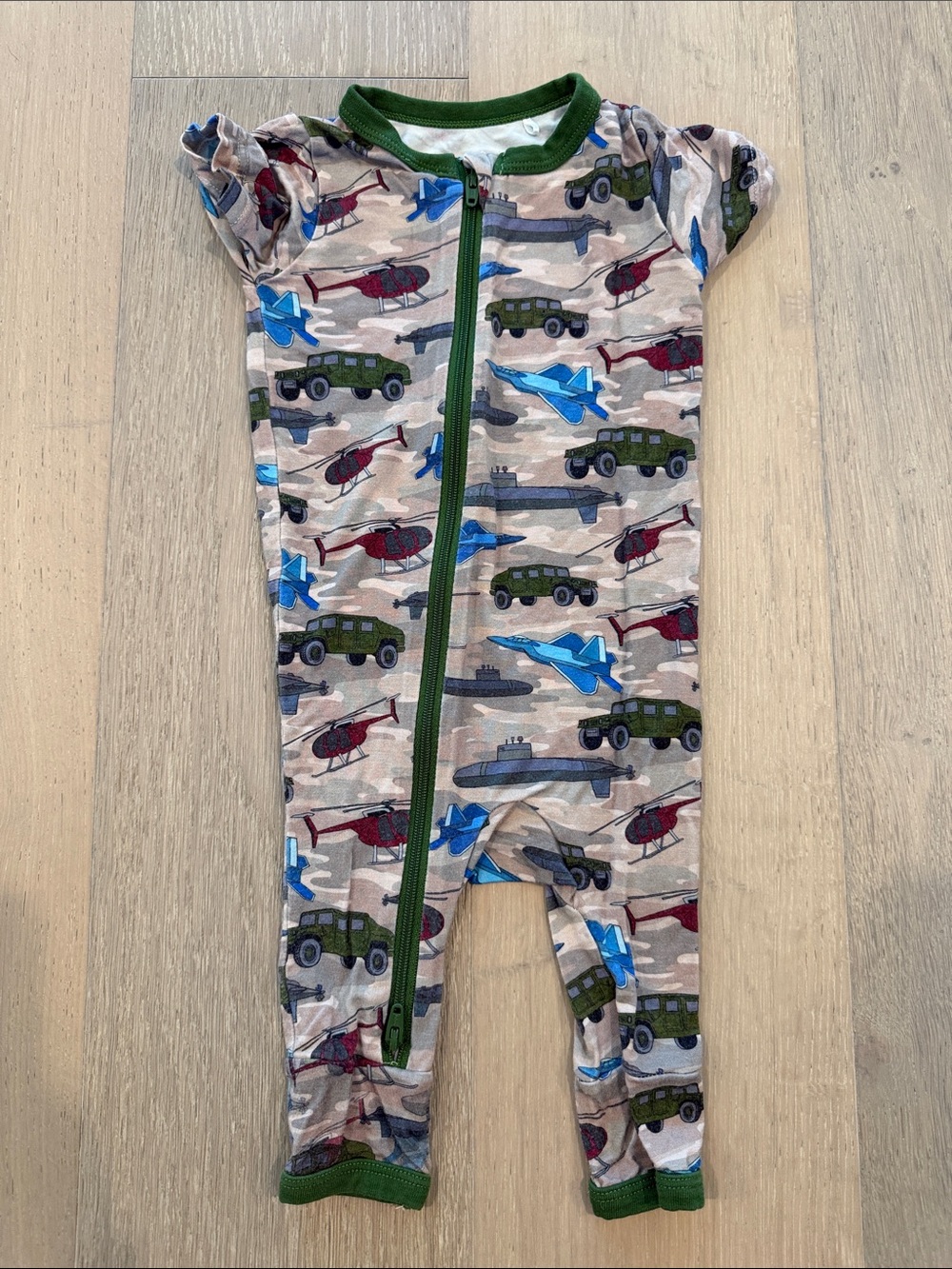 Bestaroo Green Camo Vehicle Print One-Piece